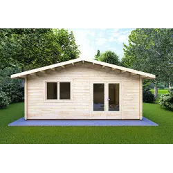 Maison en bois de jardin LELLA 6x5, 44mm, vue frontale
