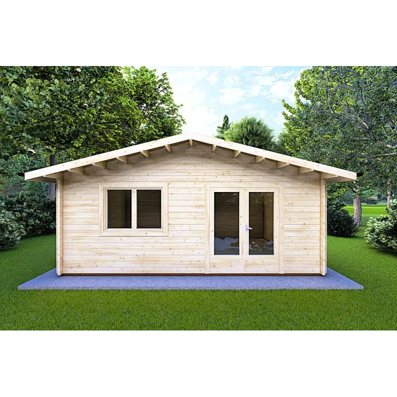 Maison en bois de jardin LELLA 6x5, 44mm, vue frontale