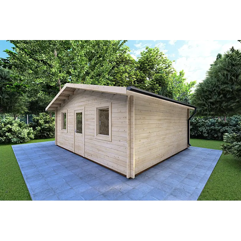 Abris de jardin en bois CHIARA 6x4, 44mm, façade côté droit