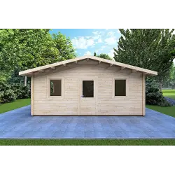 Abris de jardin en bois CHIARA 6x4, 44mm, vue frontale