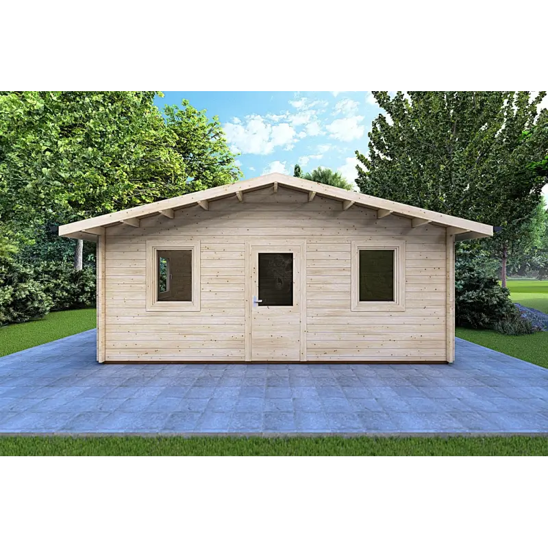 Abris de jardin en bois CHIARA 6x4, 44mm, vue frontale