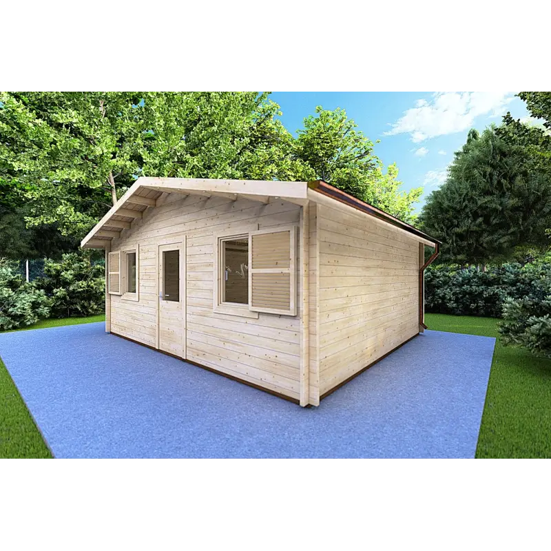 Abri de jardin CHIARA 6x5, 44mm, façade côté droit