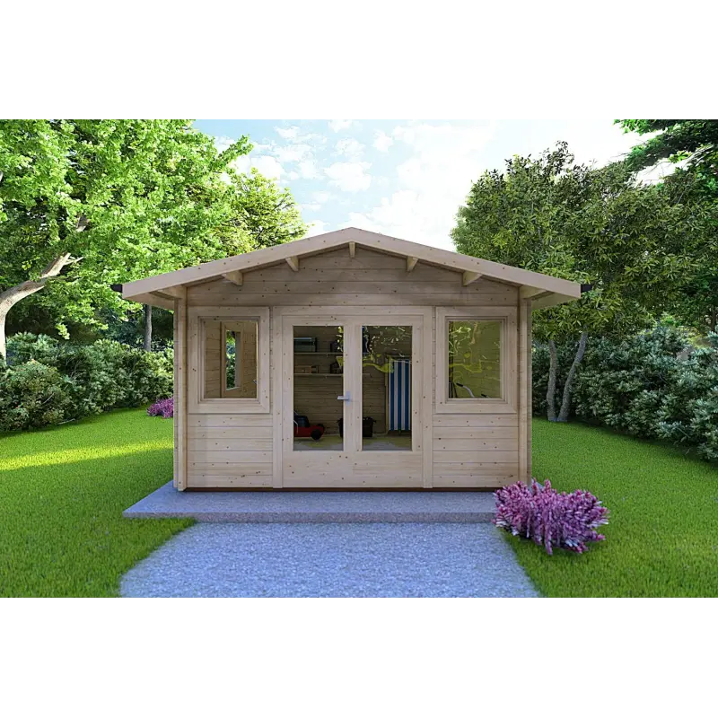 Maison en bois de jardin ARIZONA 4x3, 44mm, vue frontale