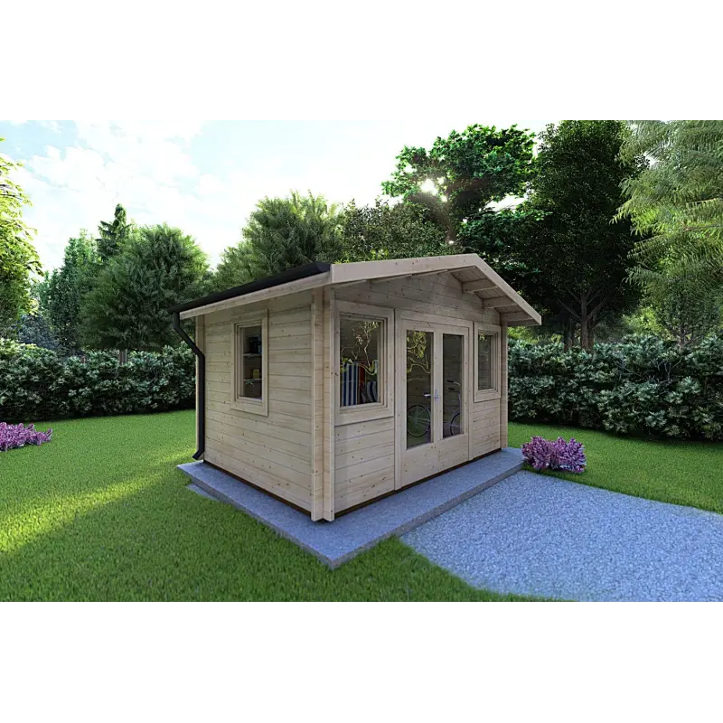 Maison en bois de jardin ARIZONA 4x3, 44mm, façade côté gauche