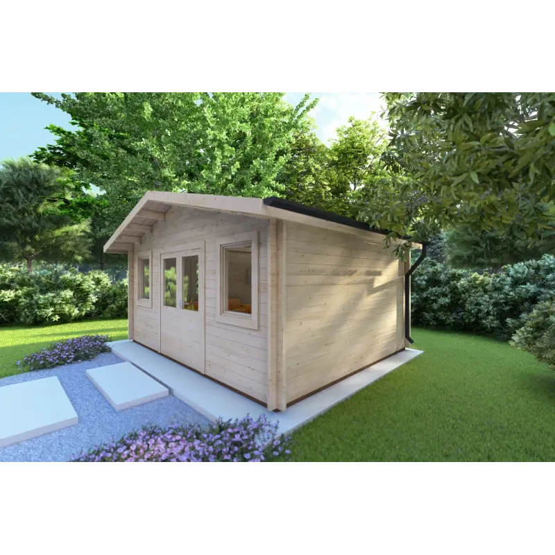 Abris de jardin en bois ARIZONA 5x4, 44mm, façade côté droit