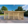 Garage en bois avec auvent 6x6, 44mm, côté droit