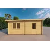 Garage en bois avec auvent 6x6, 44mm, côté gauche