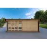 Garage en bois avec auvent 6x6, 44mm, vue arrière