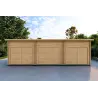 Garage en bois triple 9x6, 44mm, vue frontale