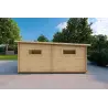 Garage en bois triple 9x6, 44mm, côté droit