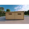 Garage en bois triple 9x6, 44mm, côté gauche