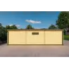 Garage en bois triple 9x6, 44mm, vue arrière