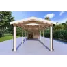 Auvent en bois 24 m², 44mm, vue frontale