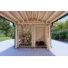 Auvent en bois 24 m², 44mm, remise et bûcher