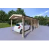 Auvent en bois 24 m², 44mm, façade côté droit