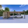 Auvent en bois 24 m², 44mm, côté gauche