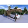 Auvent en bois 24 m², 44mm, façade côté gauche