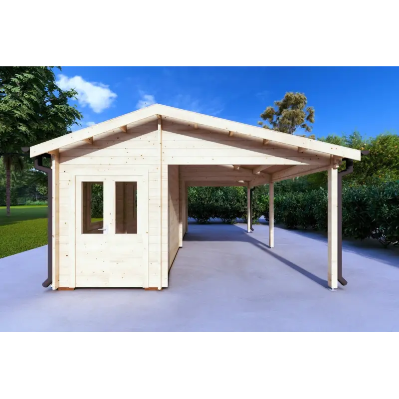 Pergola bois 29.33 m², 44mm, vue frontale