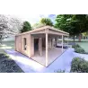 Véranda bois ALICE 7x6.4, 44mm, façade côté gauche