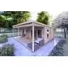 Véranda bois ALICE 7x6.4, 44mm, façade côté droit