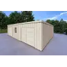 Garage en bois double à toit monopente avec remise personnelle 9.6x6.4, 44/80/30/40 mm, façade côté droit