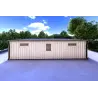 Garage en bois double à toit monopente avec remise personnelle 9.6x6.4, 44/80/30/40 mm, vue arrière