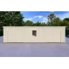 Garage en bois double à toit monopente avec remise personnelle 9.6x6.4, 44/80/30/40 mm, vue de face