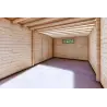 Garage en bois double à toit monopente avec remise personnelle 9.6x6.4, 44/80/30/40 mm, intérieur