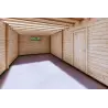 Garage en bois double à toit monopente avec remise personnelle 9.6x6.4, 44/80/30/40 mm, parois intérieures
