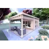 Maison en bois de jardin ERICA 7x4, 44mm, façade côté gauche