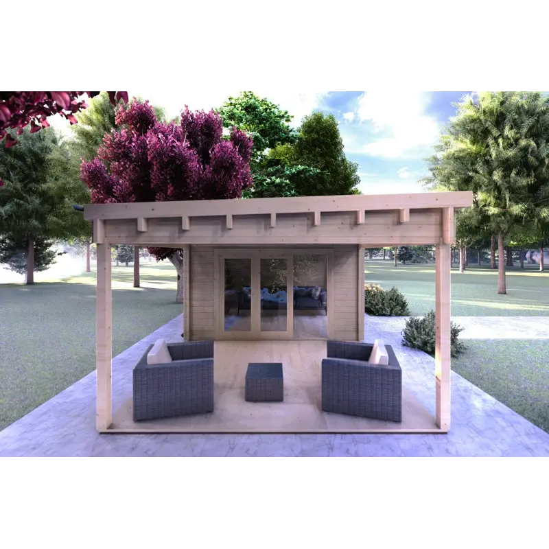 Maison en bois de jardin ERICA 7x4, 44mm, côté gauche