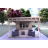 Maison en bois de jardin ERICA 7x4, 44mm, côté gauche