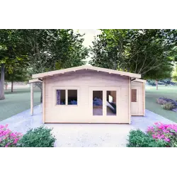 Abris de jardin en bois JASMINE 8x4, 44mm, vue frontale