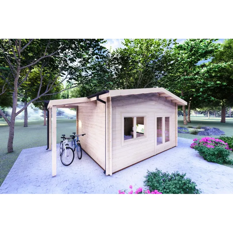 Abris de jardin en bois JASMINE 8x4, 44mm, côté gauche
