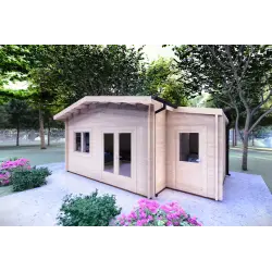 Abris de jardin en bois JASMINE 8x4, 44mm, façade côté droit