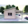 Véranda bois avec patio GIANNA 6.5x5.4, 44mm, côté gauche