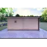 Véranda bois avec patio GIANNA 6.5x5.4, 44mm, vue arrière