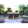Véranda bois avec patio GIANNA 6.5x5.4, 44mm, vue frontale