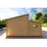 Garage en bois simple avec remise 35 m², 44mm, vue arrière