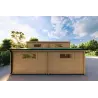 Garage en bois simple avec remise 35 m², 44mm, côté gauche