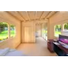 Abris de jardin en bois AFRODITE 6.5x3.5, 44mm, vue intérieure bureau
