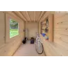 Abris de jardin en bois AMARISSA avec auvent 3x4, 44mm, intérieur