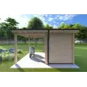 Abris de jardin en bois AMARISSA avec auvent 3x4, 44mm, vue arrière