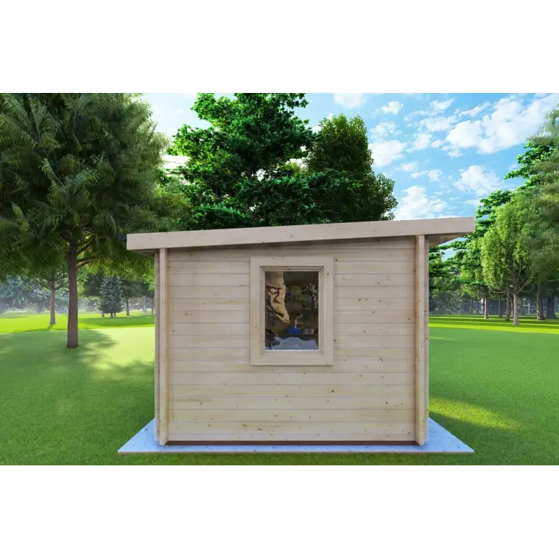 Abris de jardin en bois AMARISSA avec auvent 3x4, 44mm, côté gauche