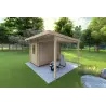 Abris de jardin en bois AMARISSA avec auvent 3x4, 44mm, façade côté droit