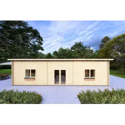 Maison isolée LILLY 11.70x6.60, 44/100/44 mm, vue frontale