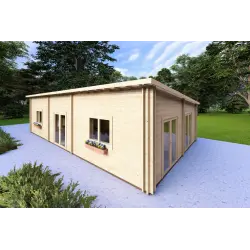 Maison isolée LILLY 11.70x6.60, 44/100/44 mm, façade côté droit