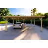 Abri en bois double 6.36x5.75, 36 m², vue frontale