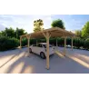 Abri en bois double 6.36x5.75, 36 m², façade côté gauche