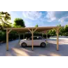 Abri en bois double 6.36x5.75, 36 m², côté gauche